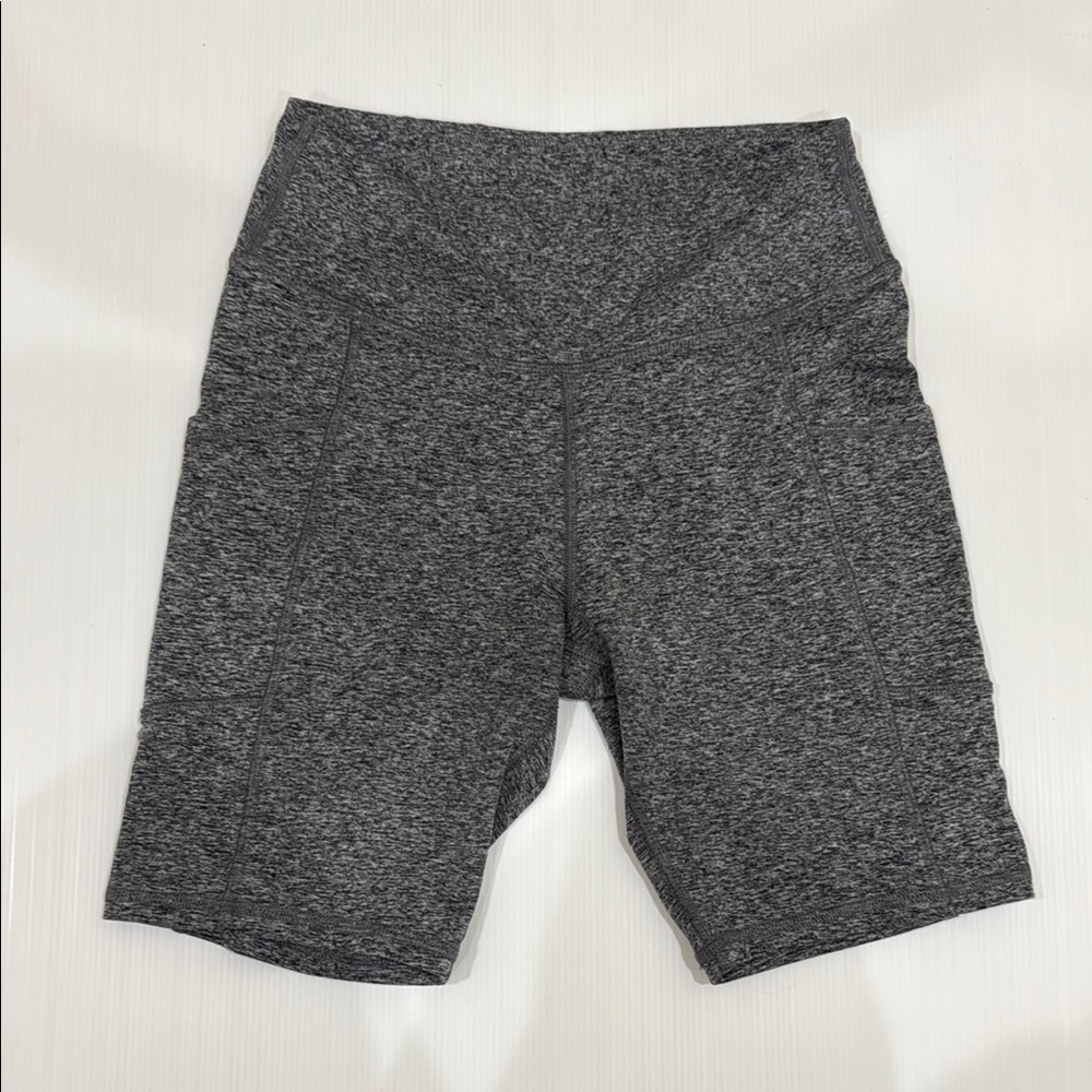 Zobha Gray Bike Shorts with Elastic Waistband